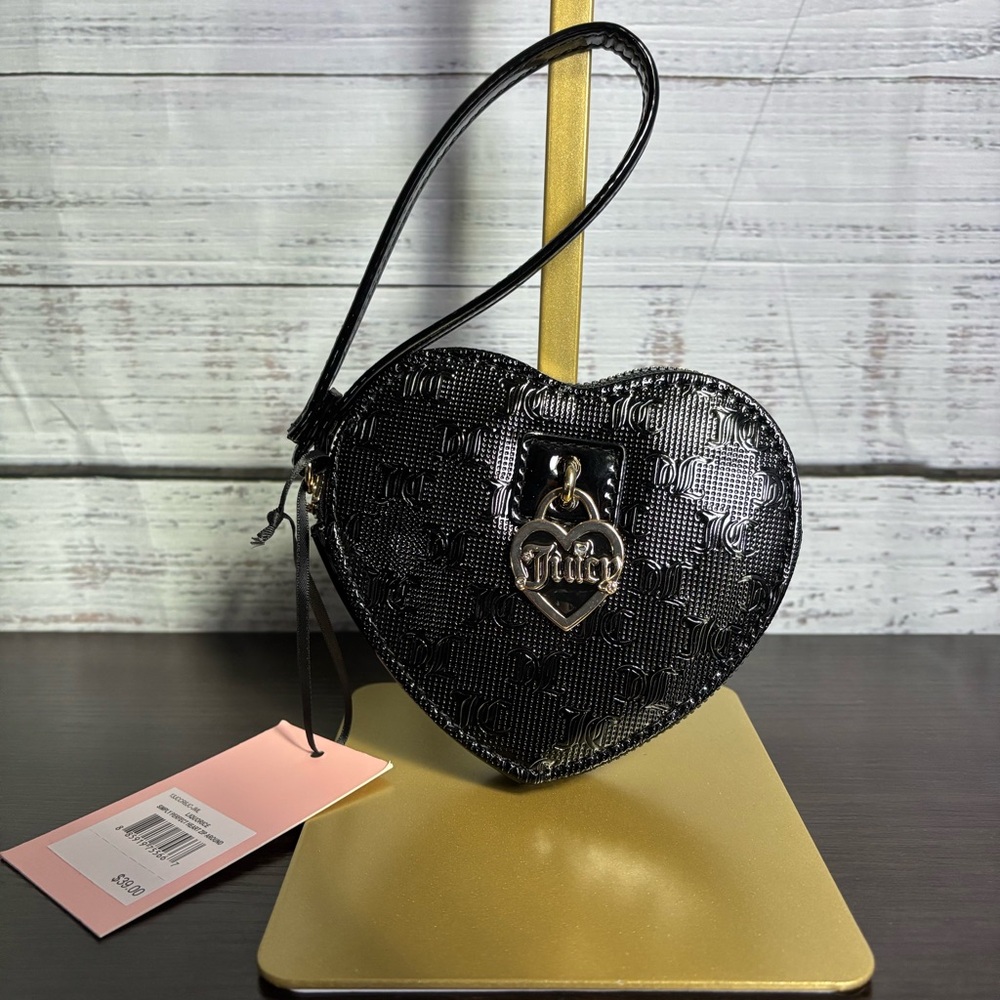 Juicy Couture Black Heart-Shaped Wristlet